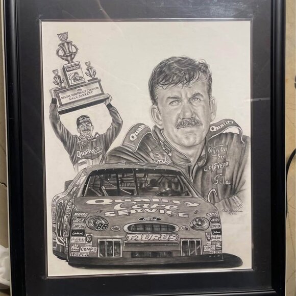 Dale Jarrett original charcoal drawing by Robert Stephen Simon 2000 (29.5x25) - Picture 2 of 5